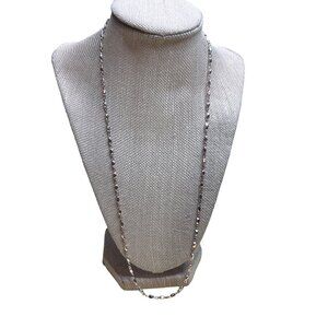 Napier Silvertone Textured Chain Necklace Lobster Clasp 24 inches Long